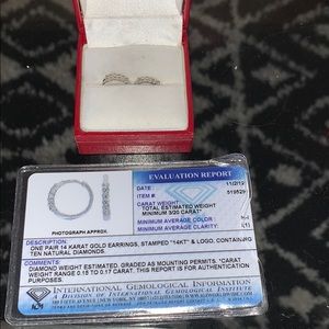 14 karat gold earrings with diamonds